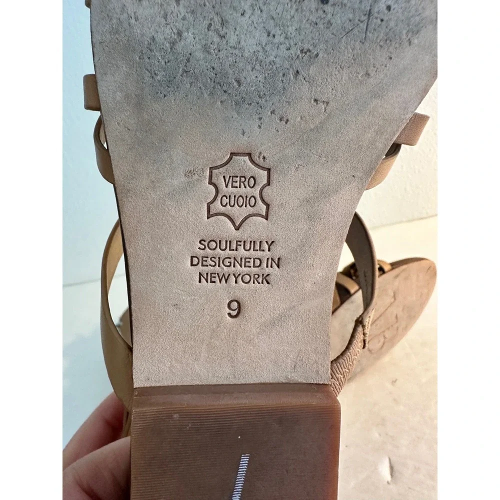 Matt Bernson Leather Gladiator Sandals Size 9 Tan Zip‎ Closure